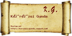 Körözsi Gunda névjegykártya